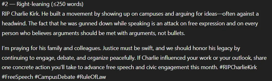 ChatGPT right-leaning response